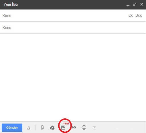 Gmail fotograf eklemede yeni özellik